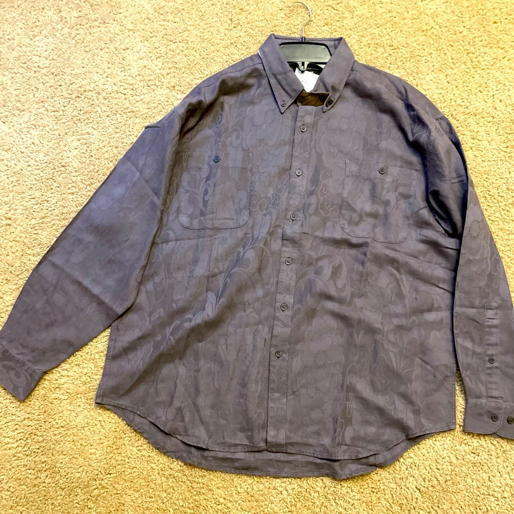 Grey button down